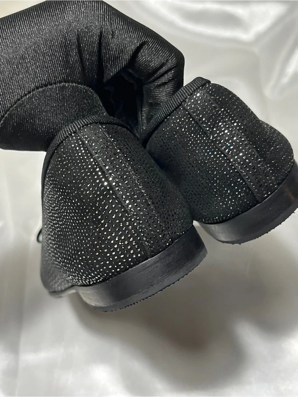 CHANEL Black Bow Cap-Toe Ballet Flats with CC Logo